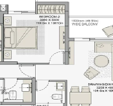 Eldeco Live By The Greens 2 BHK floor plans